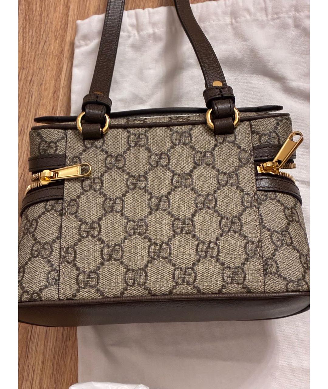 GUCCI Коричневая кожаная сумка через плечо, фото 5