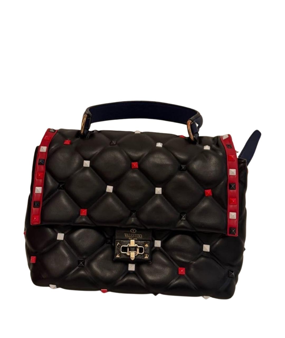 VALENTINO Черная кожаная сумка с короткими ручками, фото 1