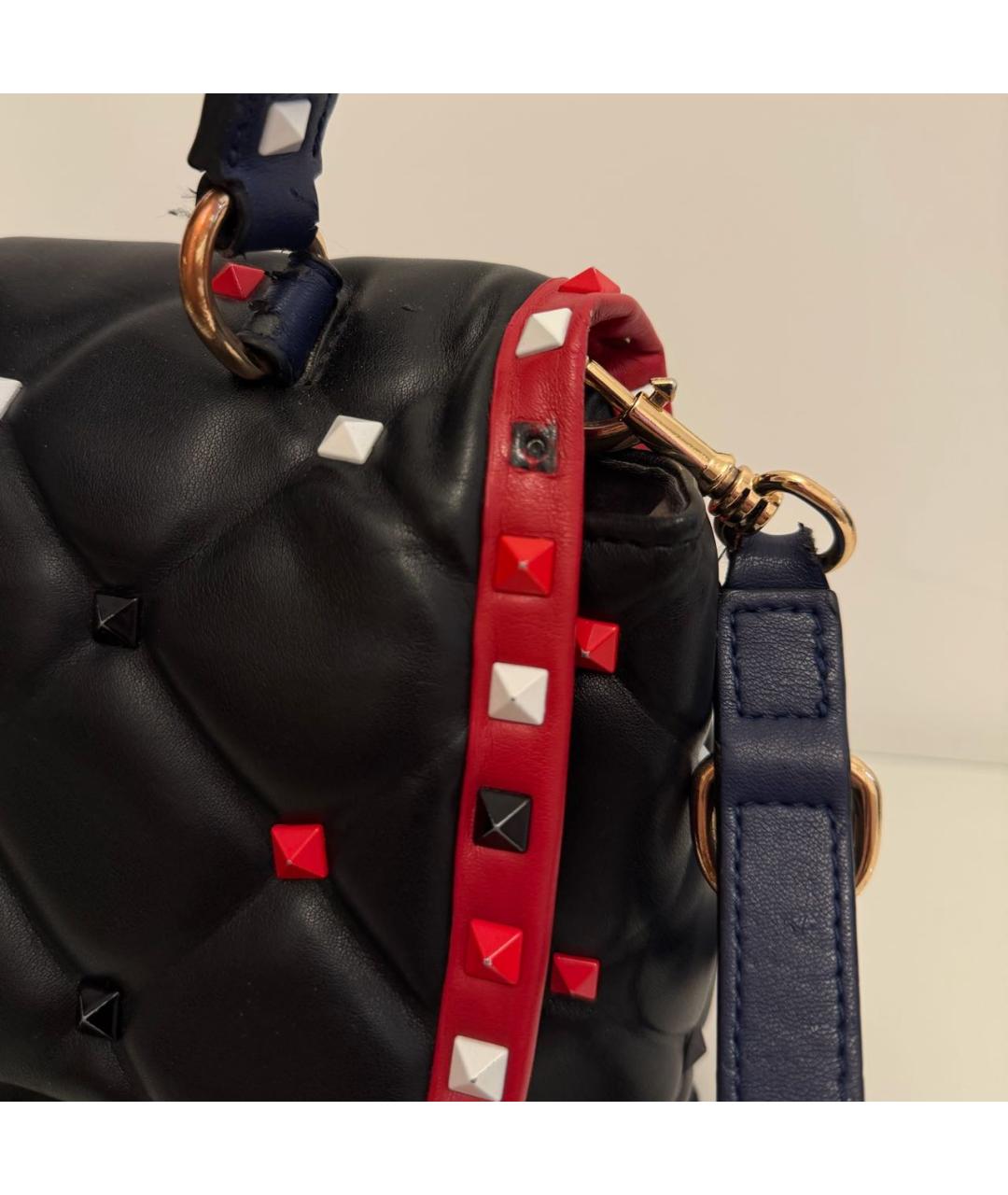 VALENTINO Черная кожаная сумка с короткими ручками, фото 4