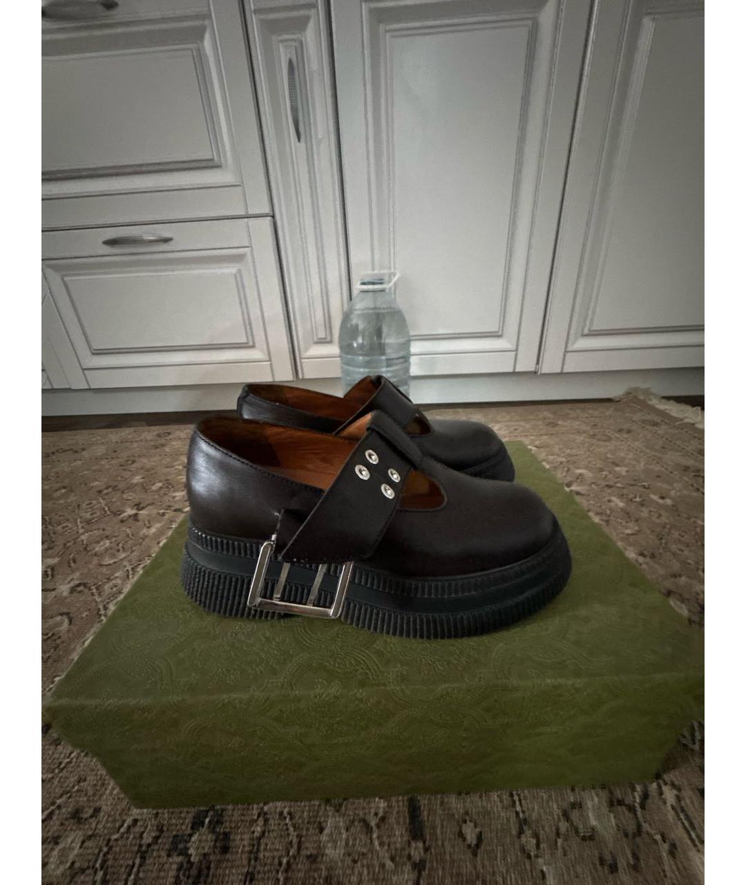 GANNI Коричневые кожаные брогги и оксфорды, фото 6