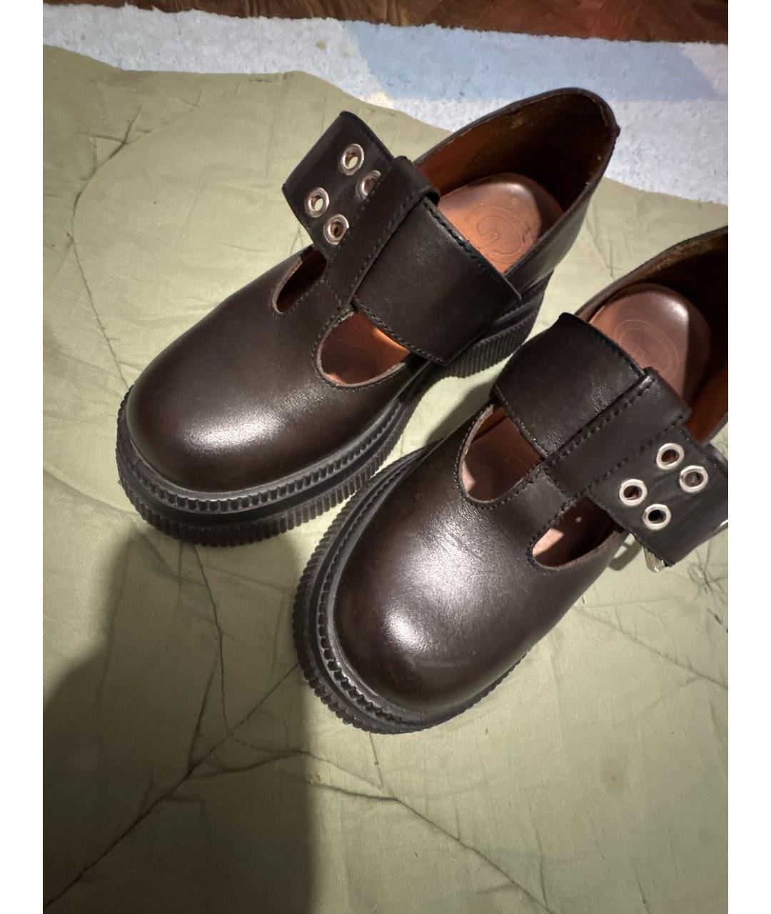 GANNI Коричневые кожаные брогги и оксфорды, фото 4
