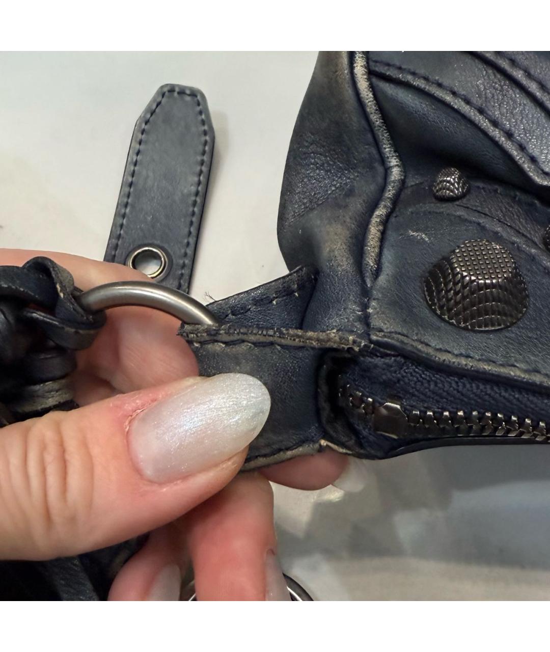 BALENCIAGA Синяя кожаная сумка через плечо, фото 8