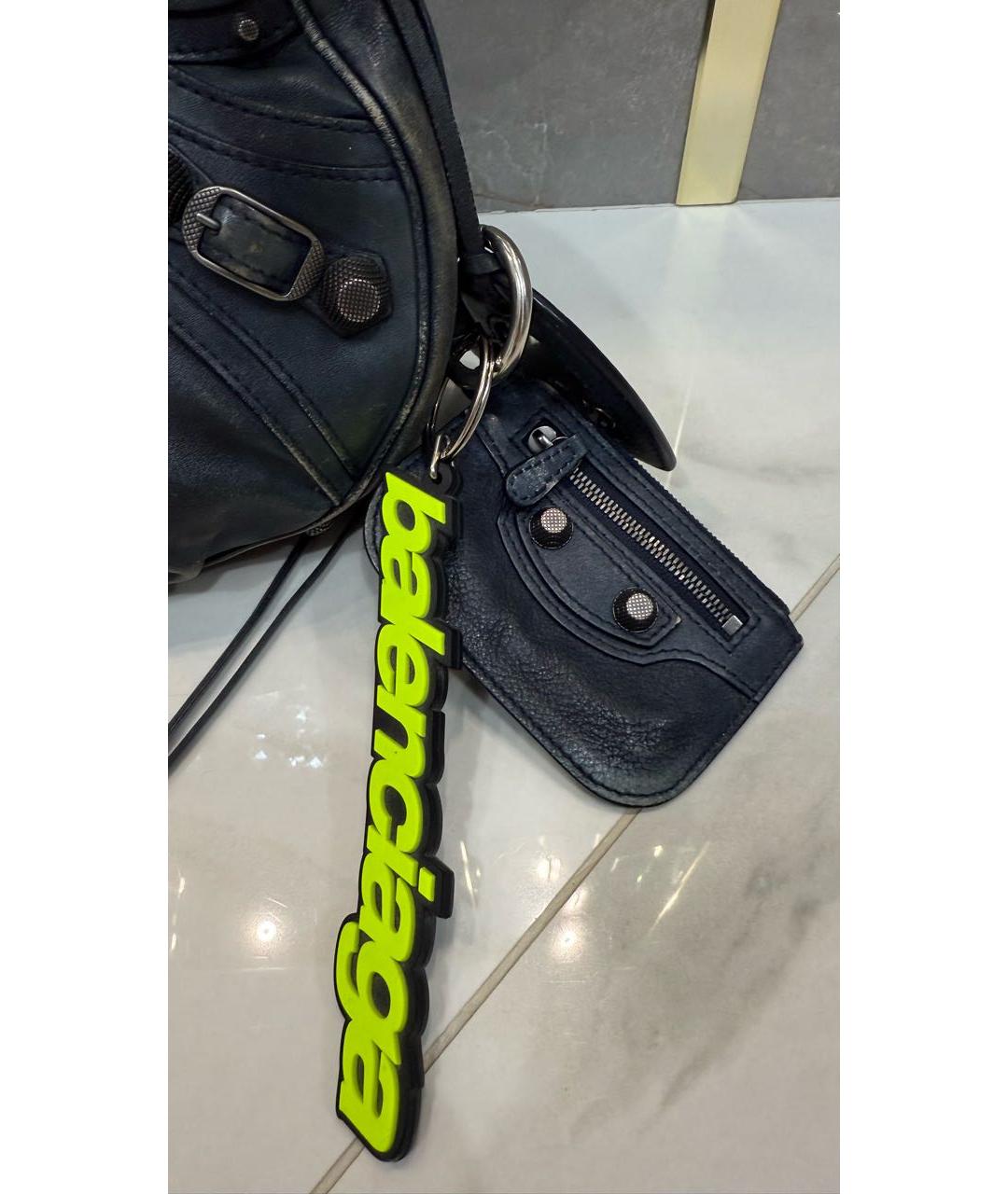 BALENCIAGA Синяя кожаная сумка через плечо, фото 3