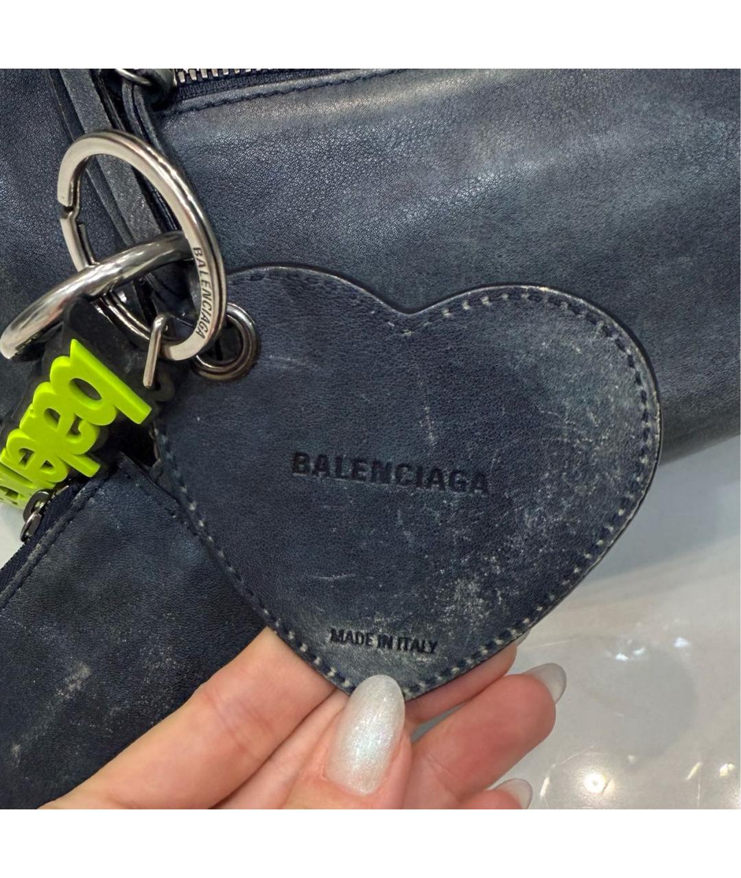 BALENCIAGA Синяя кожаная сумка через плечо, фото 7