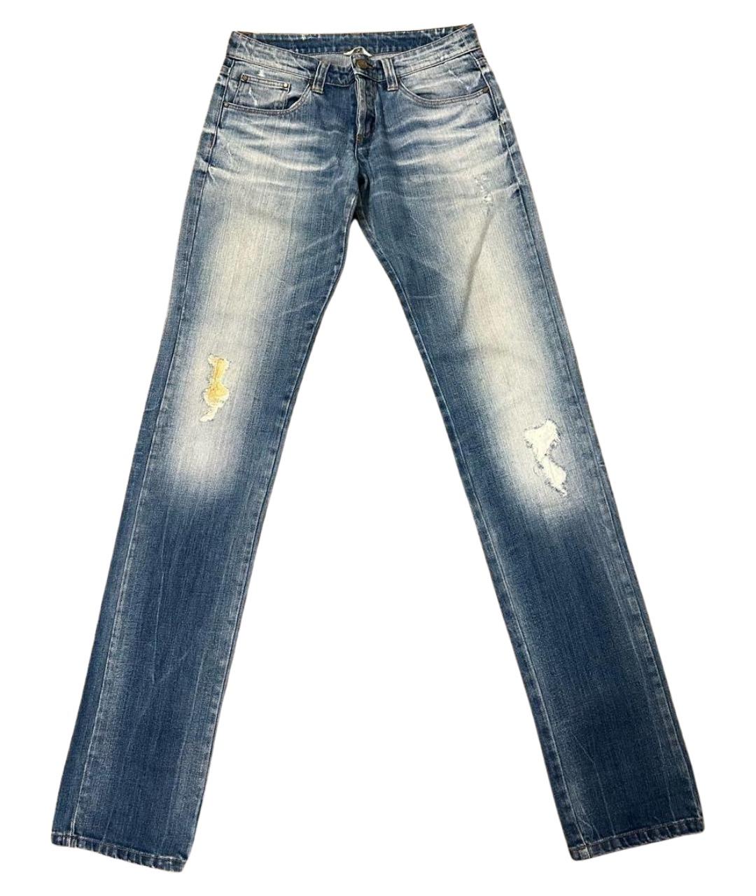 ICEBERG Голубые хлопковые джинсы слим, фото 1