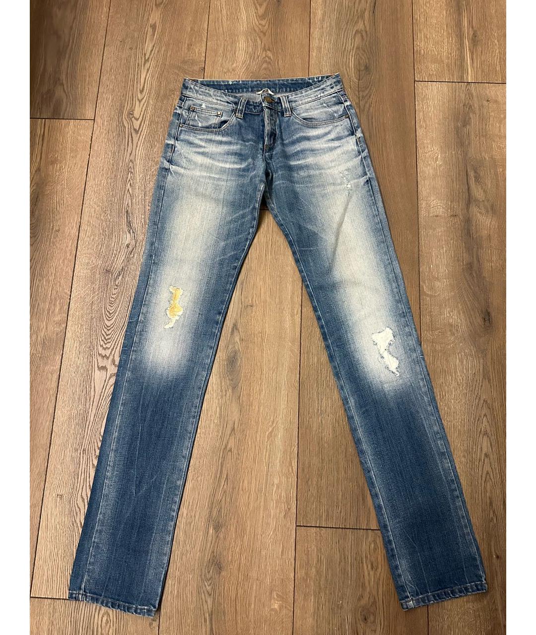 ICEBERG Голубые хлопковые джинсы слим, фото 8