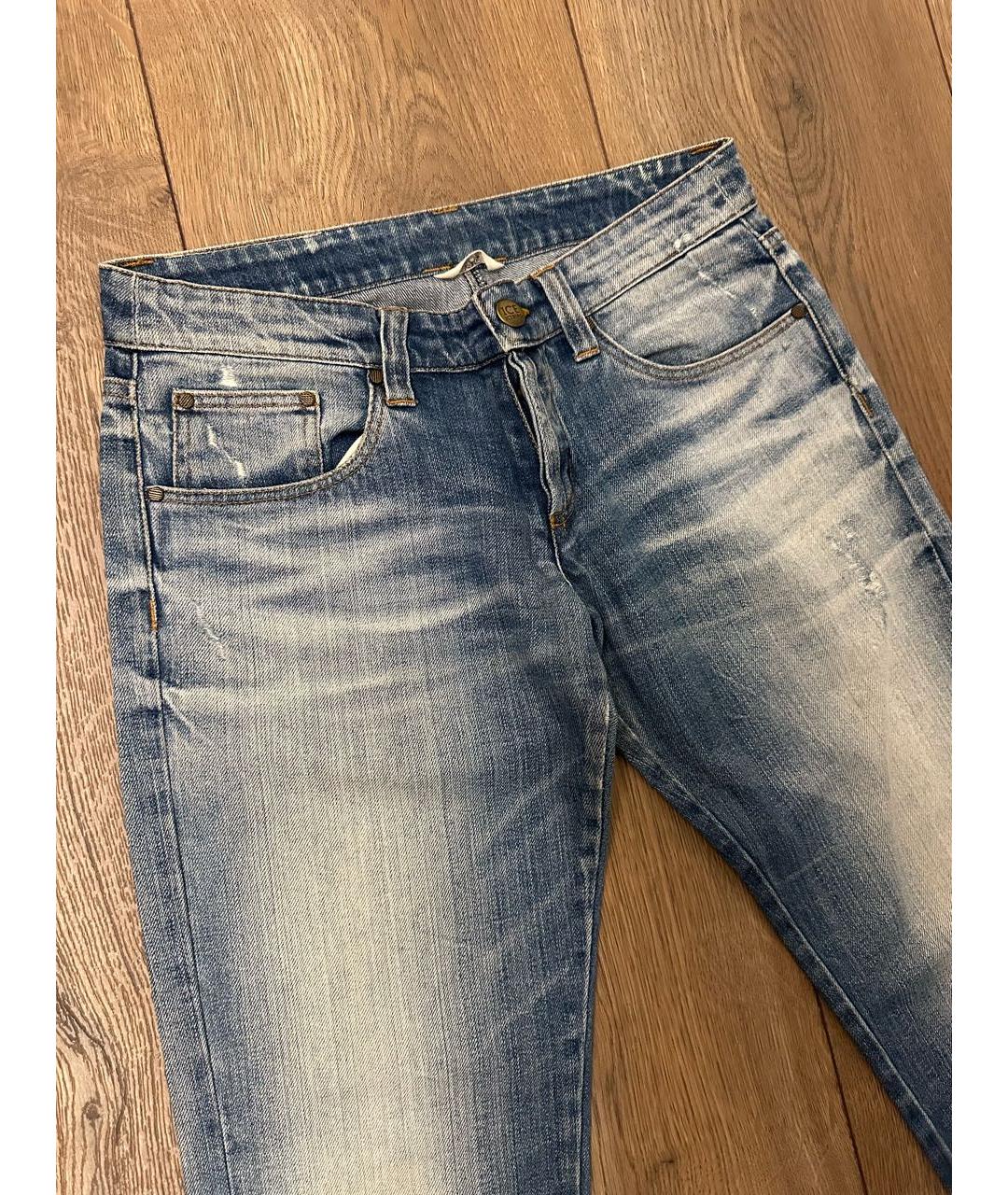 ICEBERG Голубые хлопковые джинсы слим, фото 7