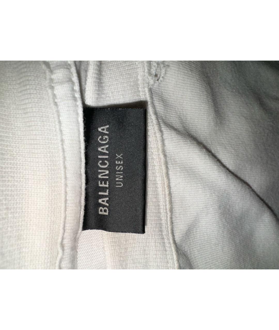 BALENCIAGA Белая хлопковая футболка, фото 3