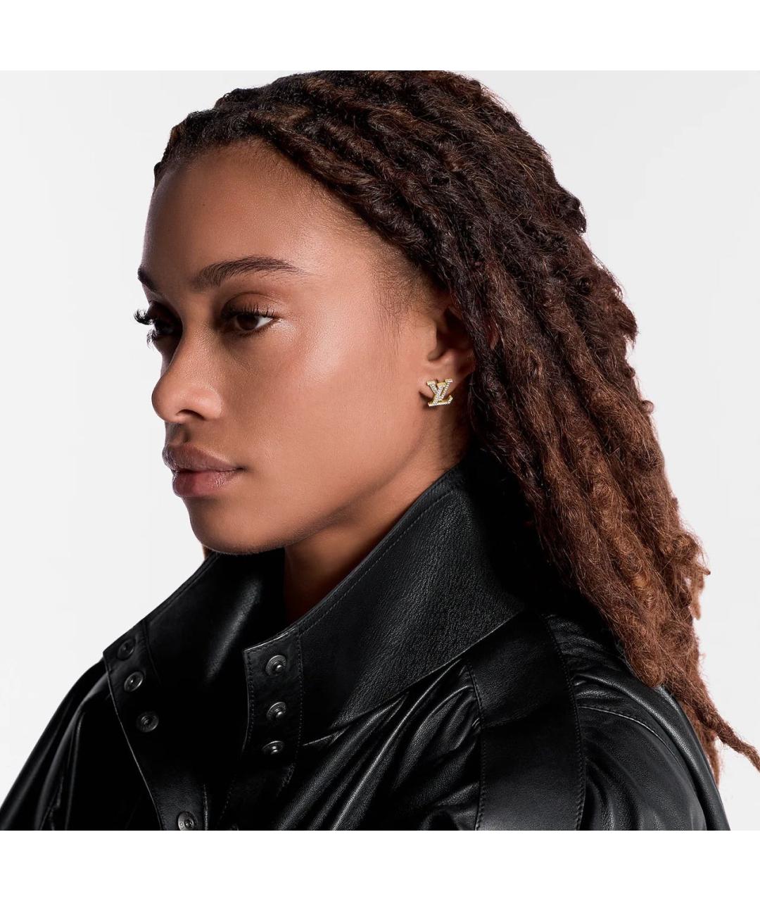 LOUIS VUITTON Золотые латунные серьги, фото 4