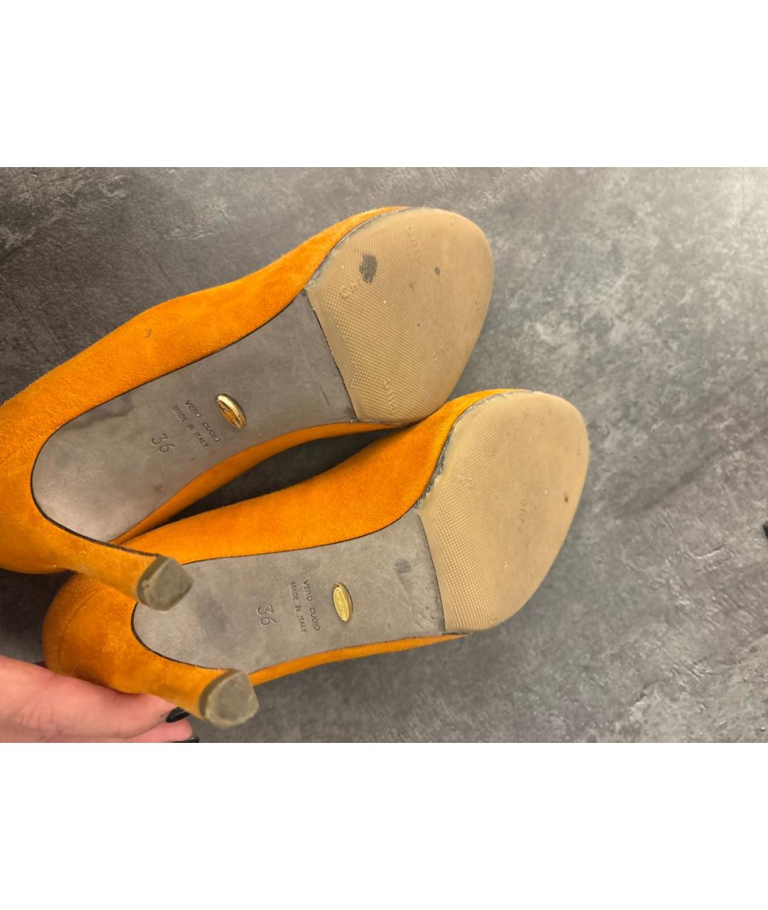 SERGIO ROSSI Оранжевое замшевые туфли, фото 5