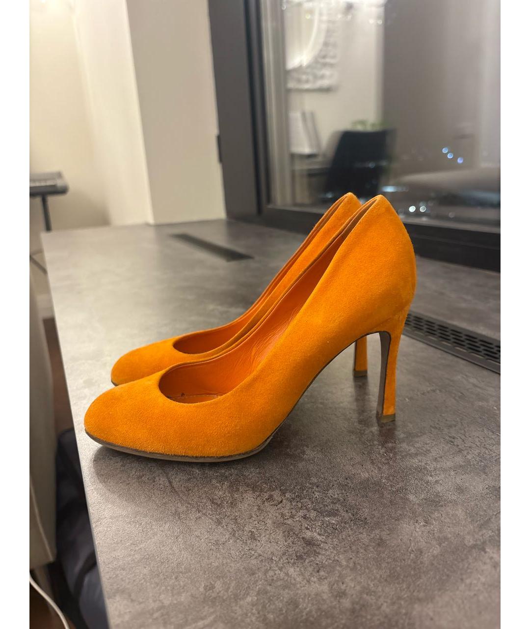 SERGIO ROSSI Оранжевое замшевые туфли, фото 6