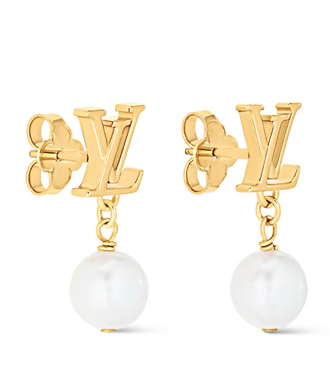 LOUIS VUITTON Золотые металлические серьги, фото 2
