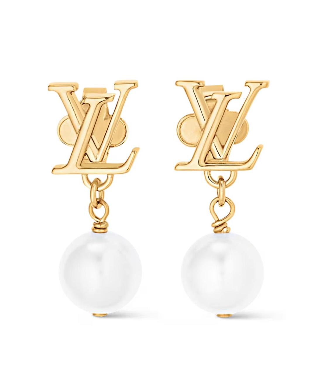 LOUIS VUITTON Золотые металлические серьги, фото 1