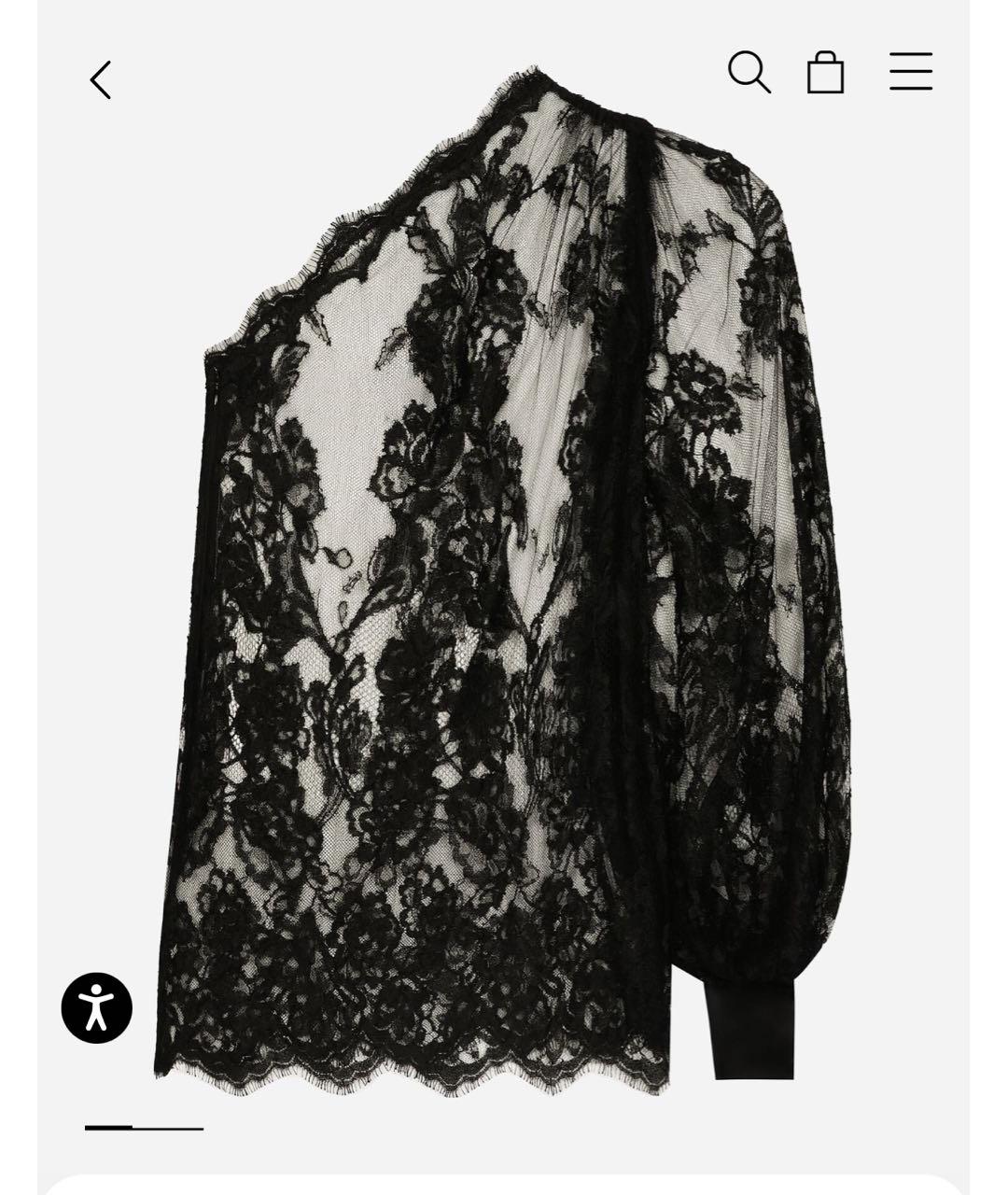 DOLCE&GABBANA Черная вискозная блузы, фото 3