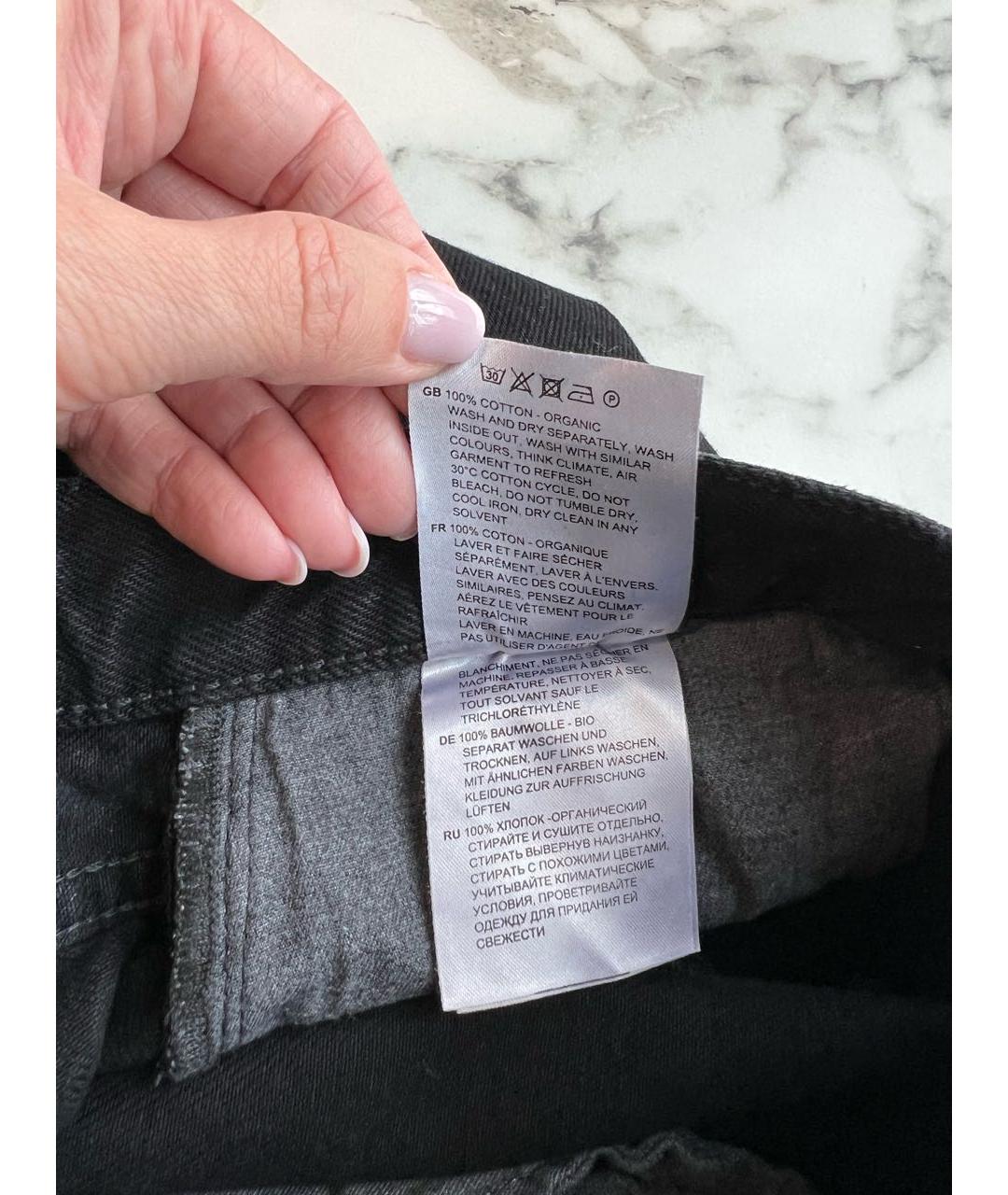 TOTEME Черные хлопковые прямые джинсы, фото 7