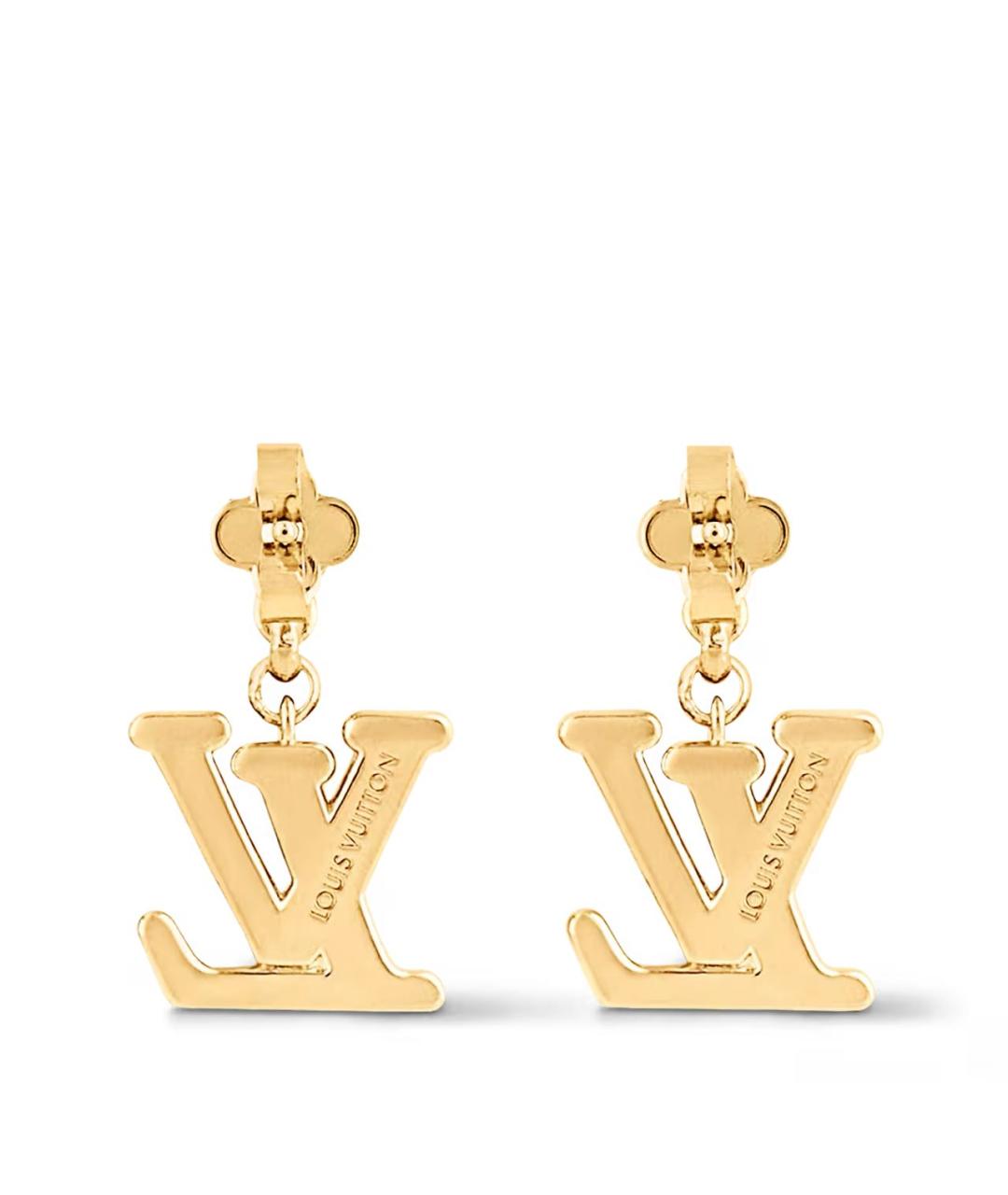 LOUIS VUITTON Золотые металлические серьги, фото 3