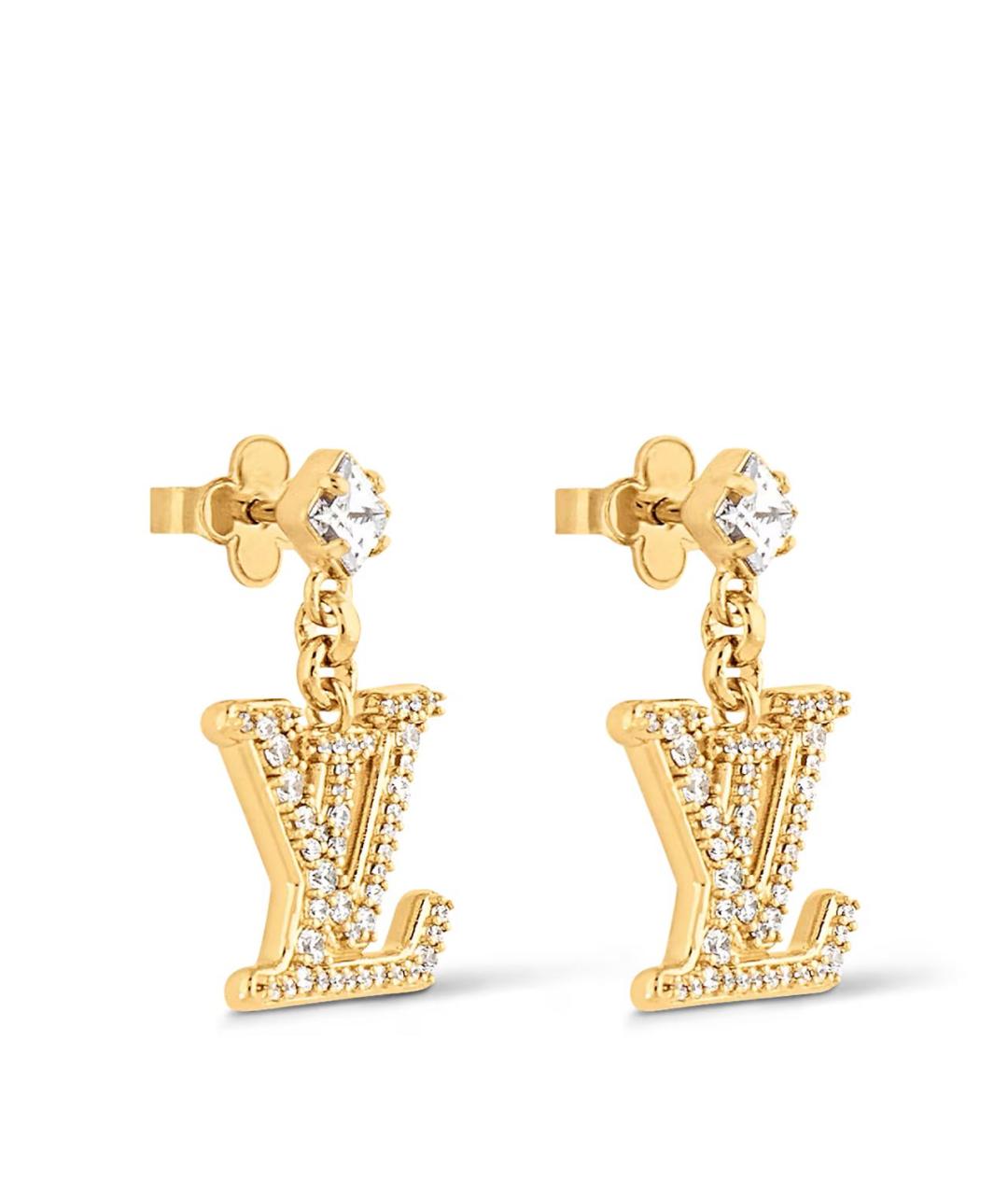 LOUIS VUITTON Золотые металлические серьги, фото 2