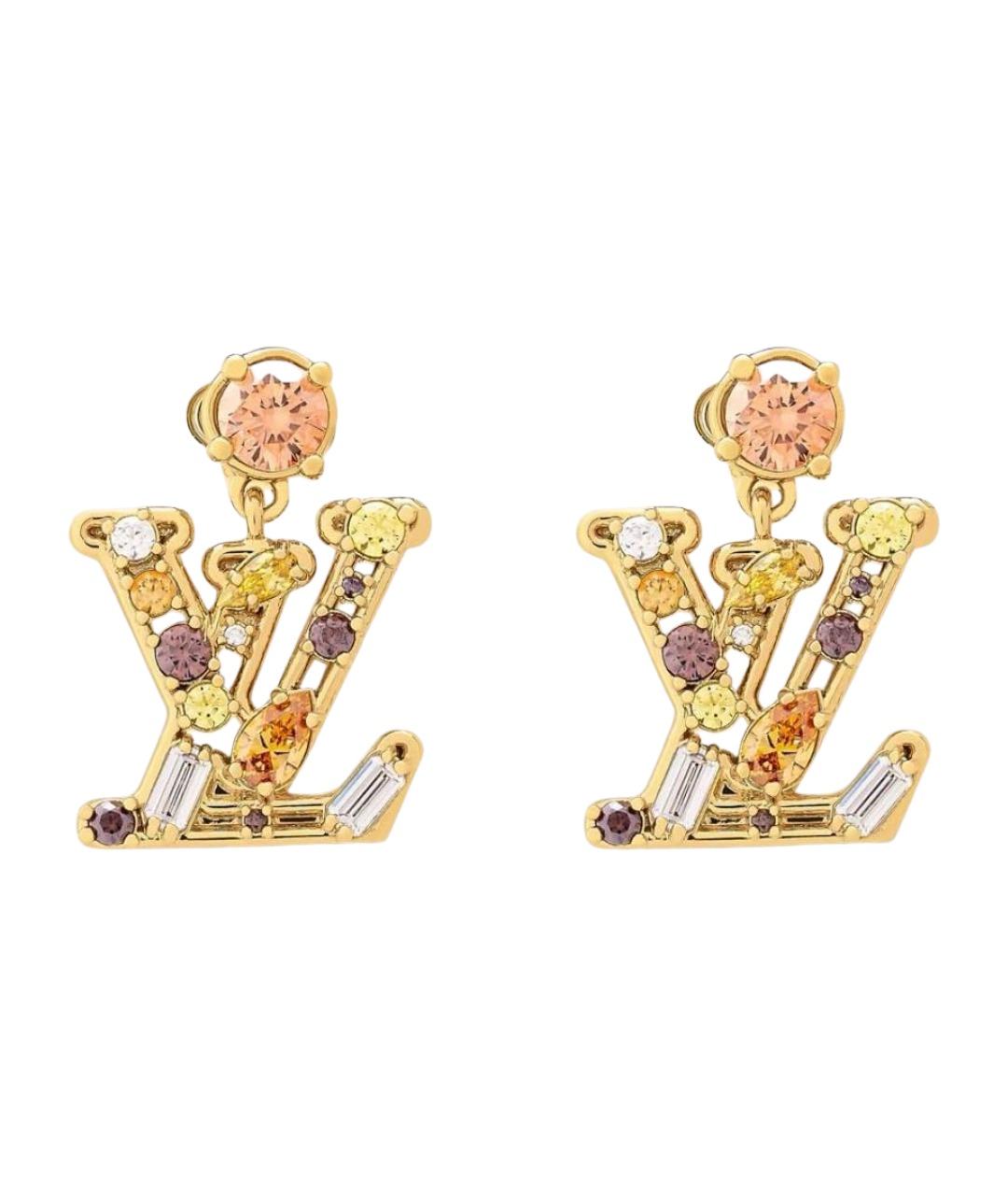 LOUIS VUITTON Золотые латунные серьги, фото 5