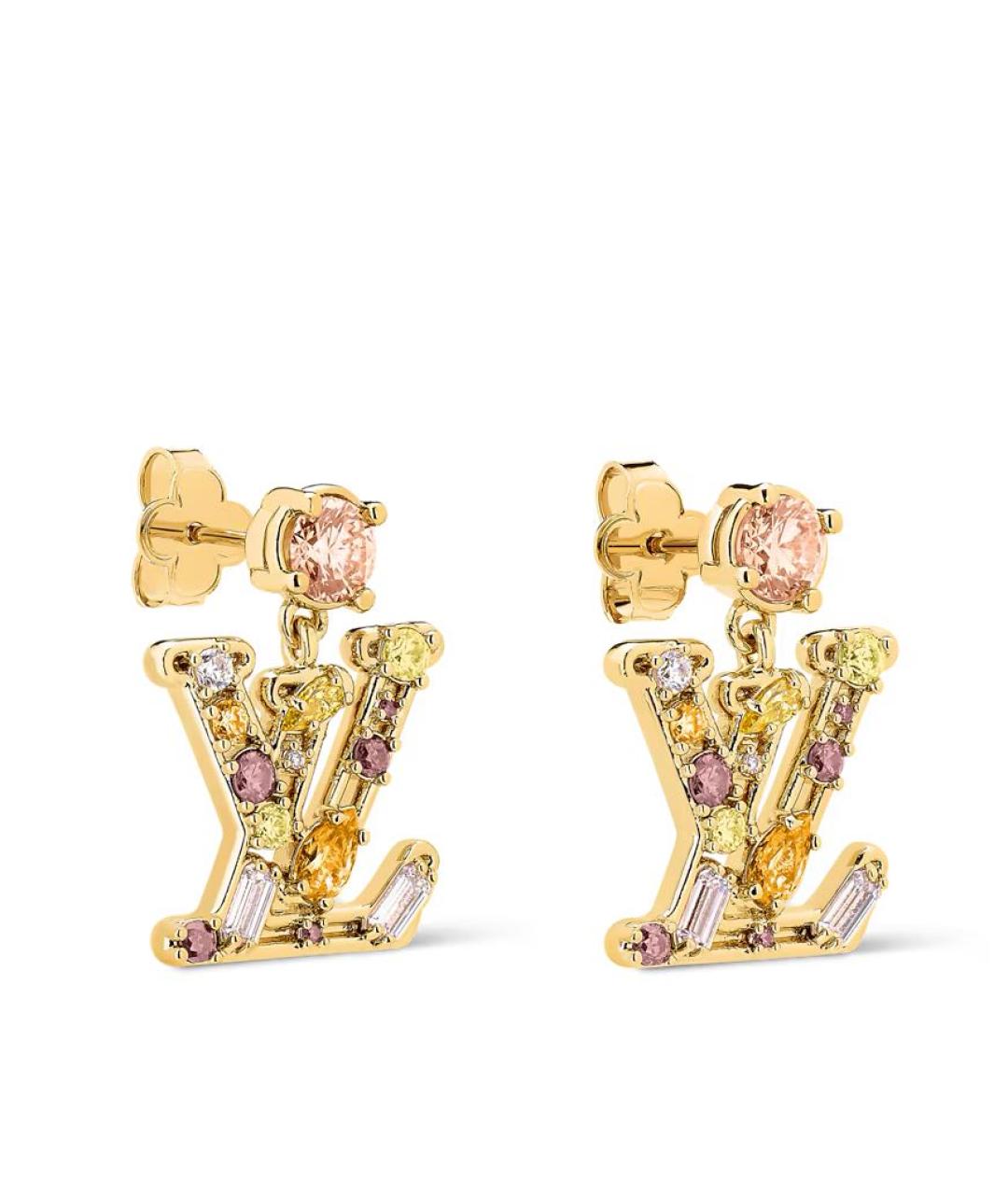 LOUIS VUITTON Золотые латунные серьги, фото 2