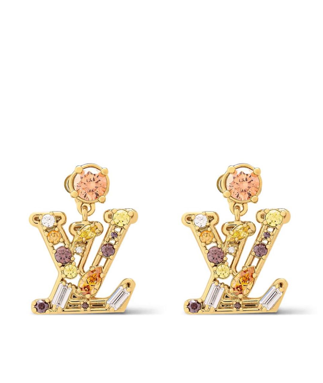 LOUIS VUITTON Золотые латунные серьги, фото 4