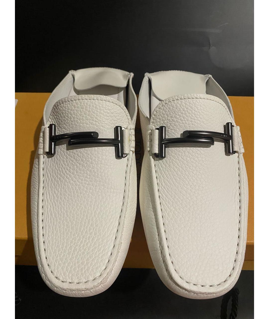 TOD'S Белые кожаные мюли, фото 3