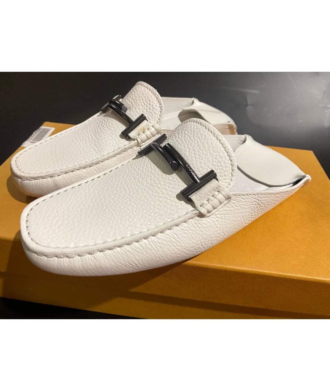 TOD'S Белые кожаные мюли, фото 8