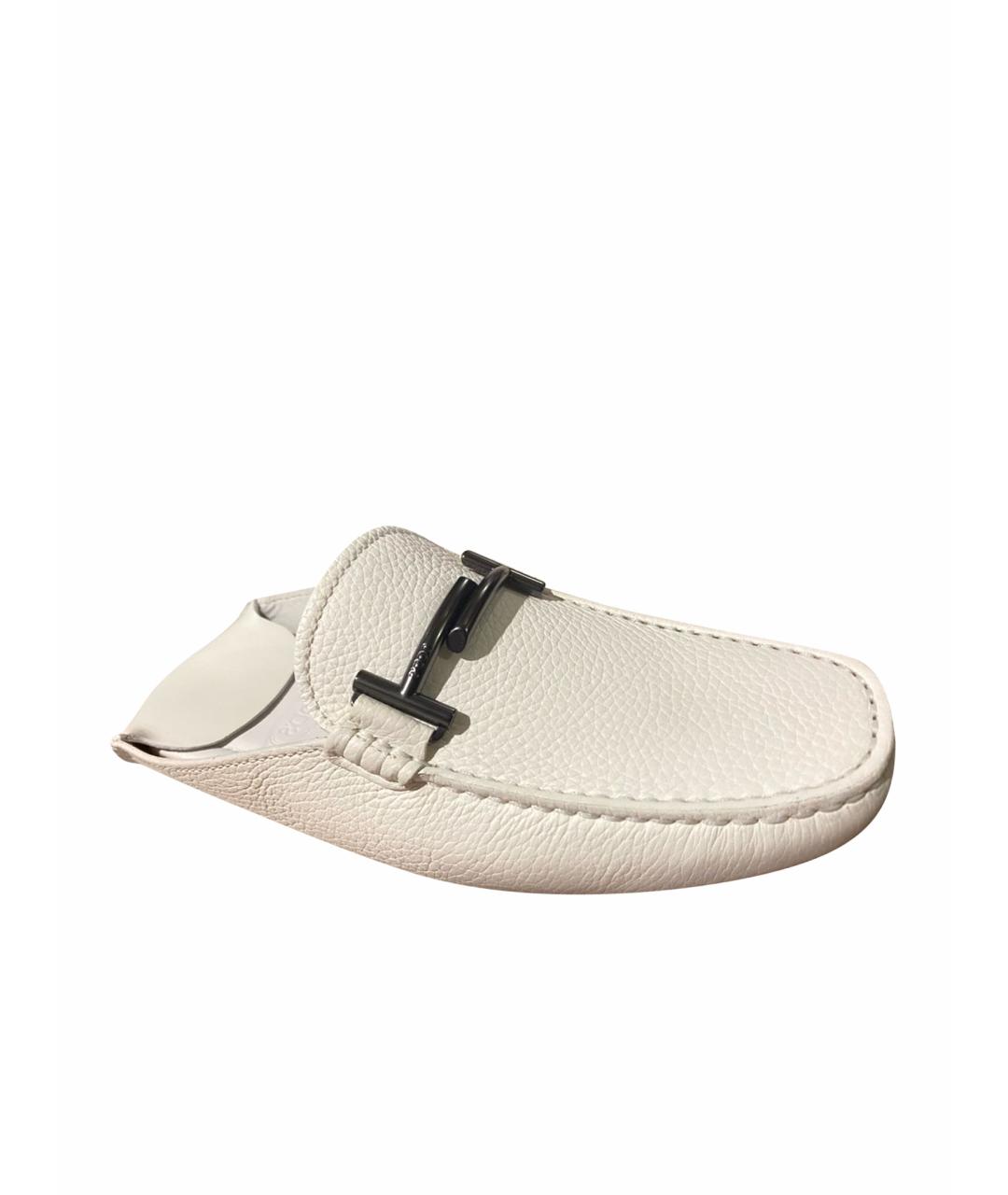 TOD'S Белые кожаные мюли, фото 1