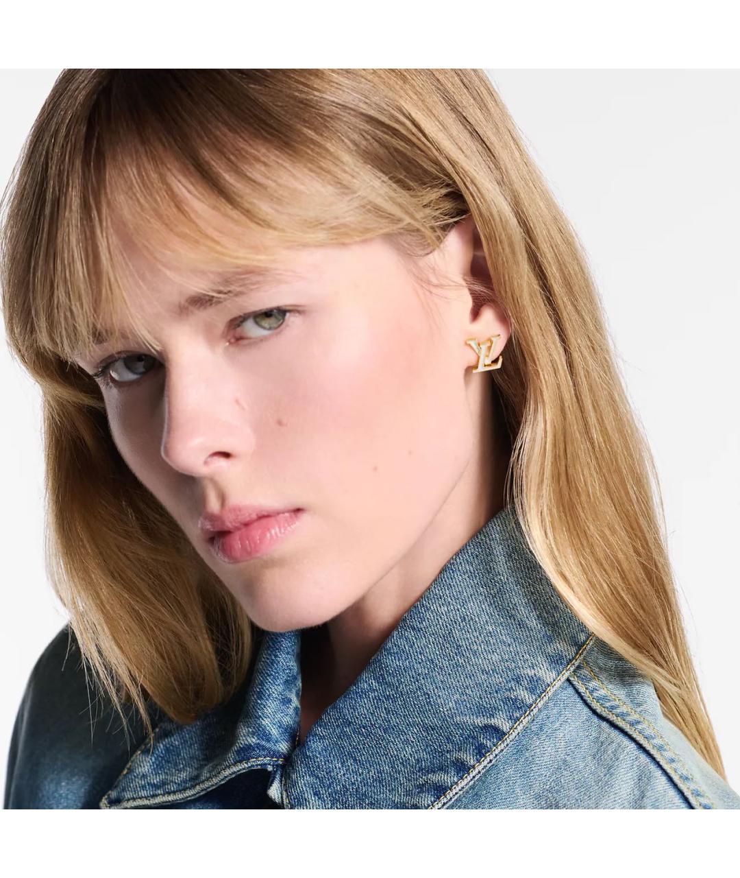 LOUIS VUITTON Золотые латунные серьги, фото 3