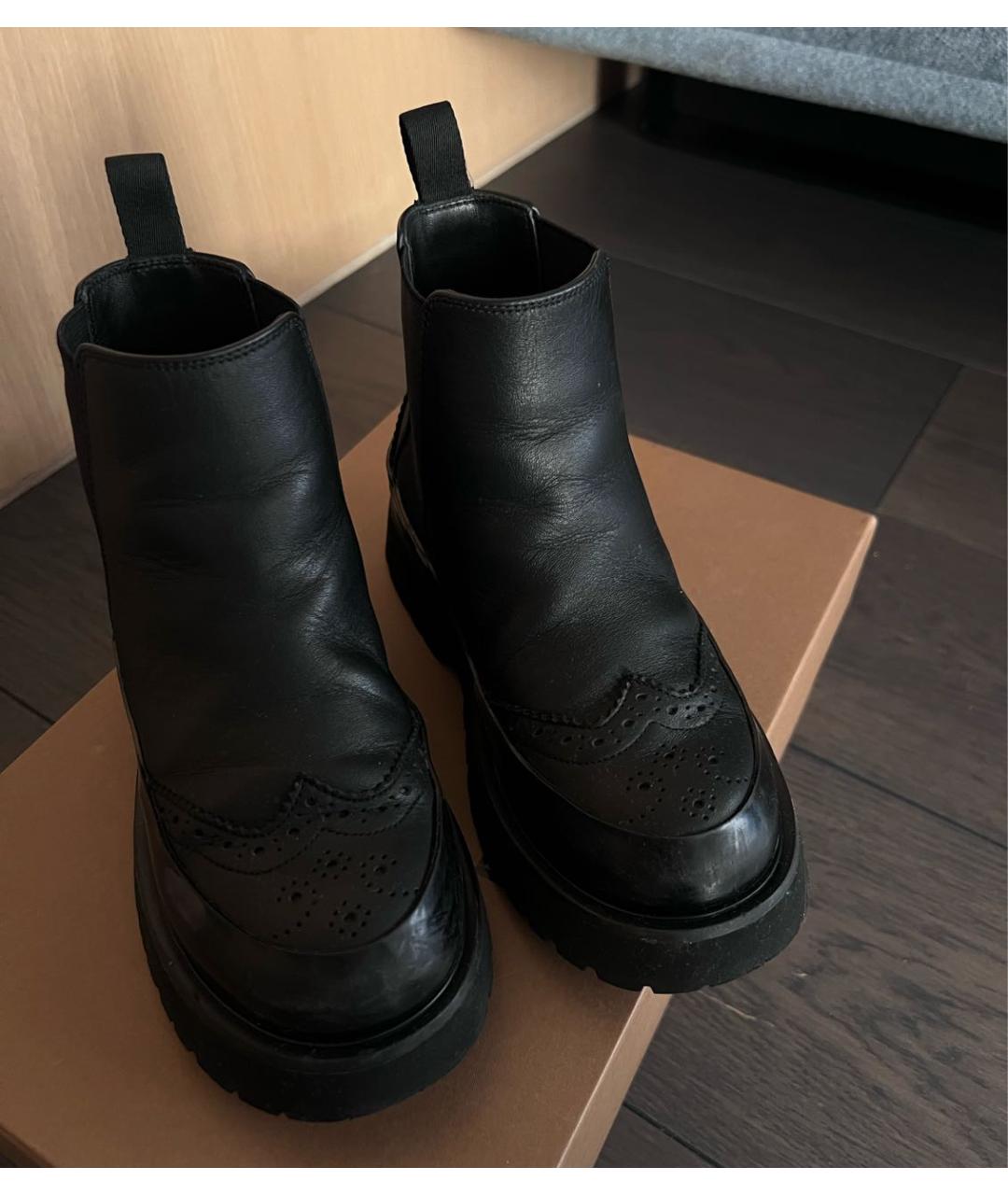 BURBERRY Черные кожаные ботинки, фото 5