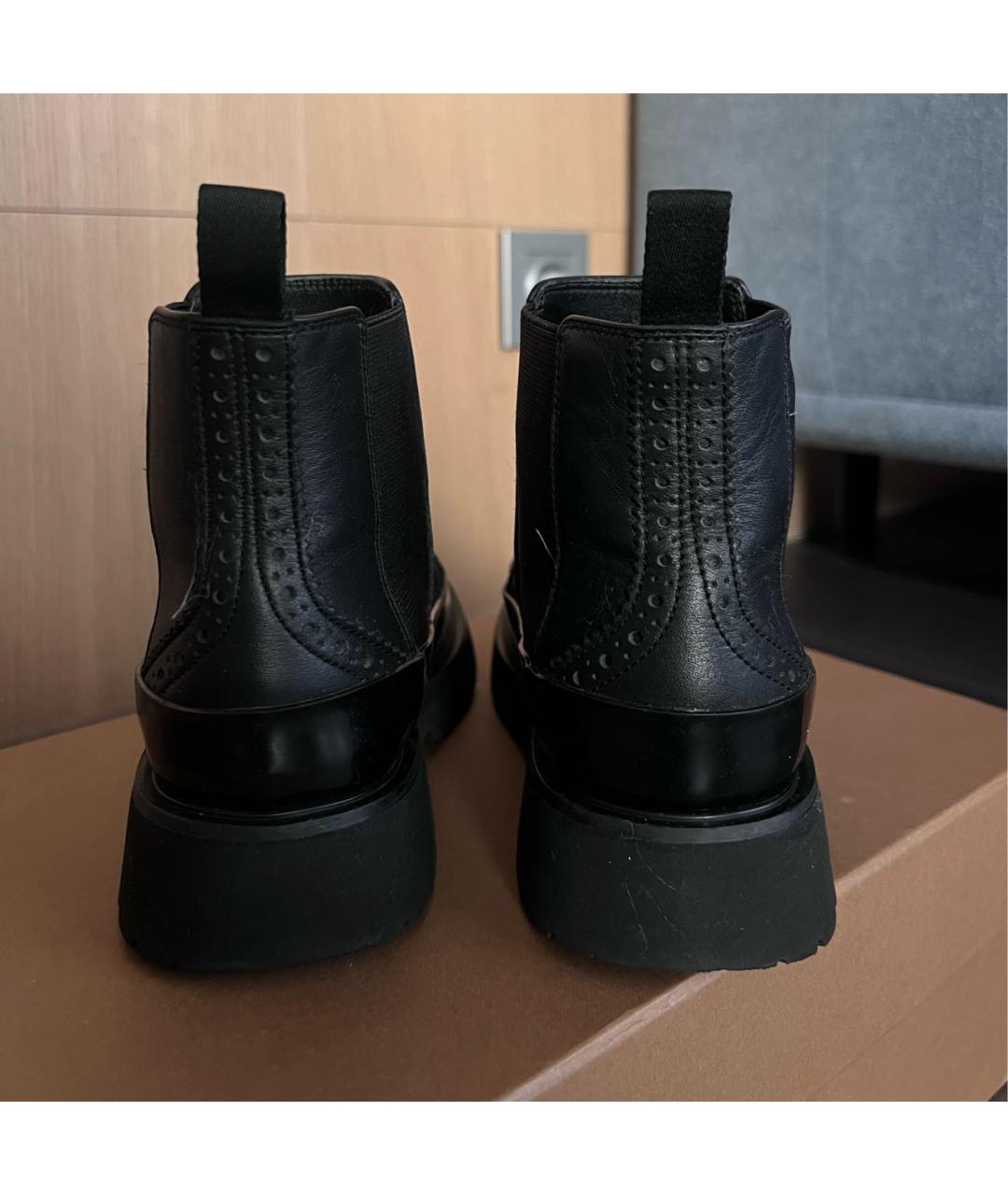 BURBERRY Черные кожаные ботинки, фото 4