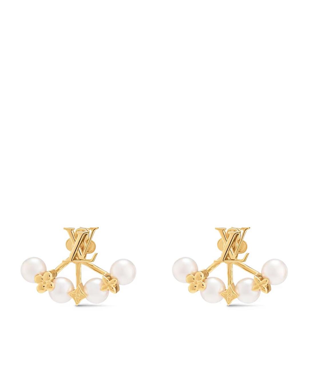 LOUIS VUITTON Золотые латунные серьги, фото 5