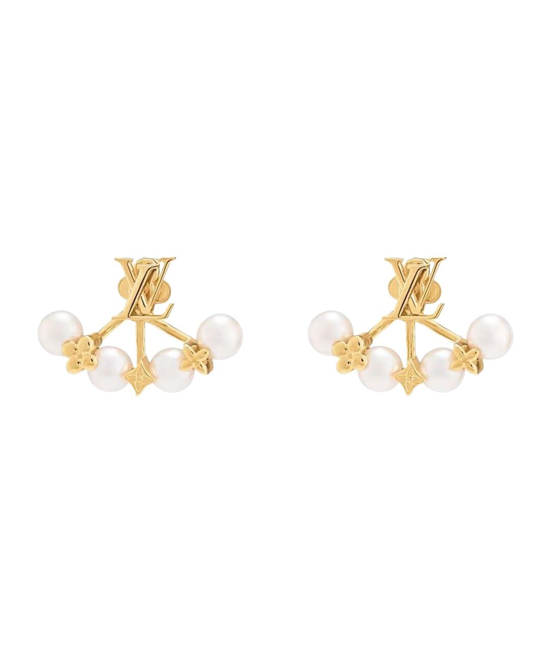 LOUIS VUITTON Золотые латунные серьги, фото 1