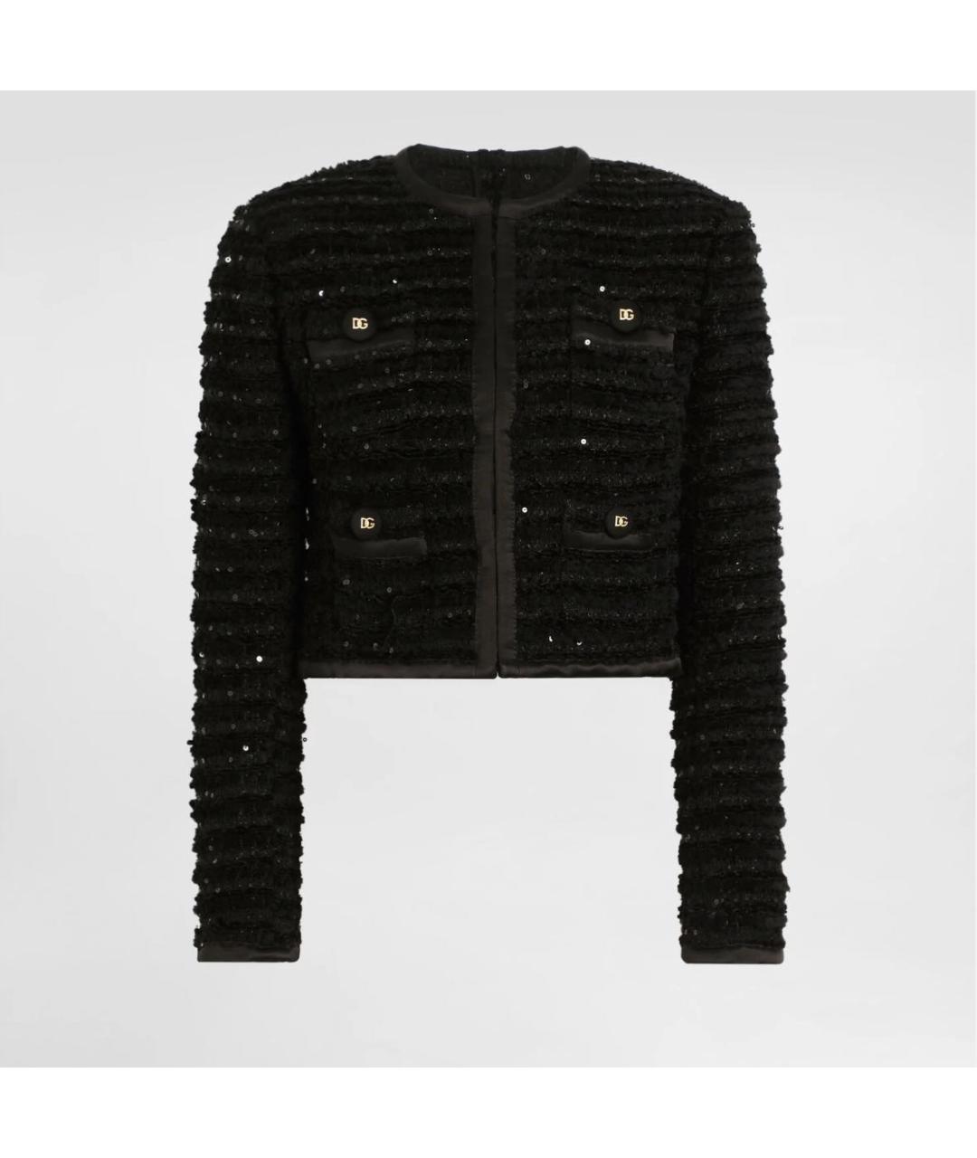 DOLCE&GABBANA Черный вискозный жакет/пиджак, фото 4