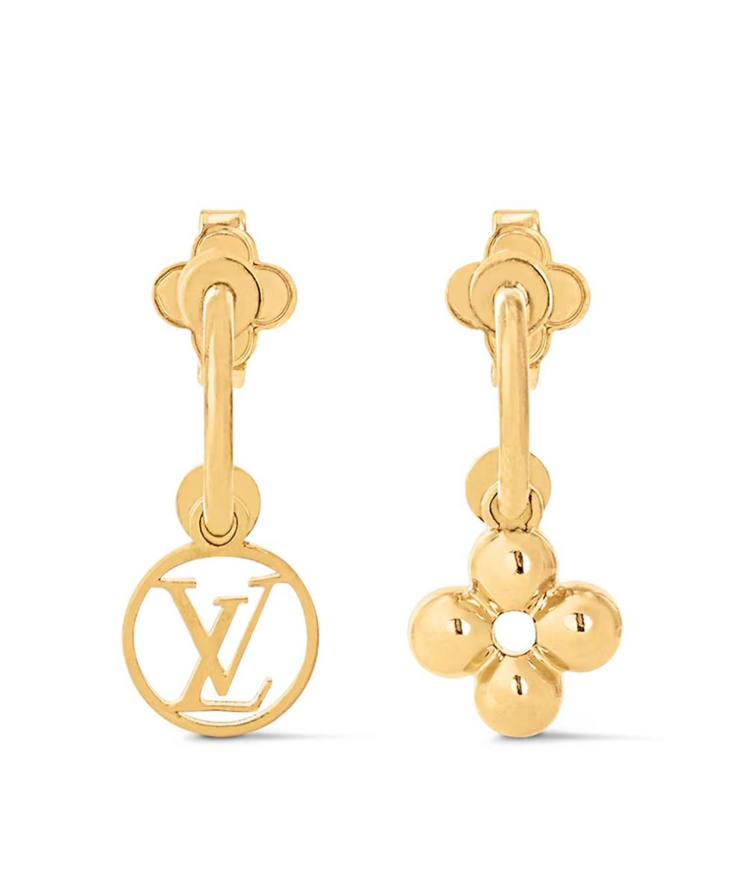 LOUIS VUITTON Золотые латунные серьги, фото 4