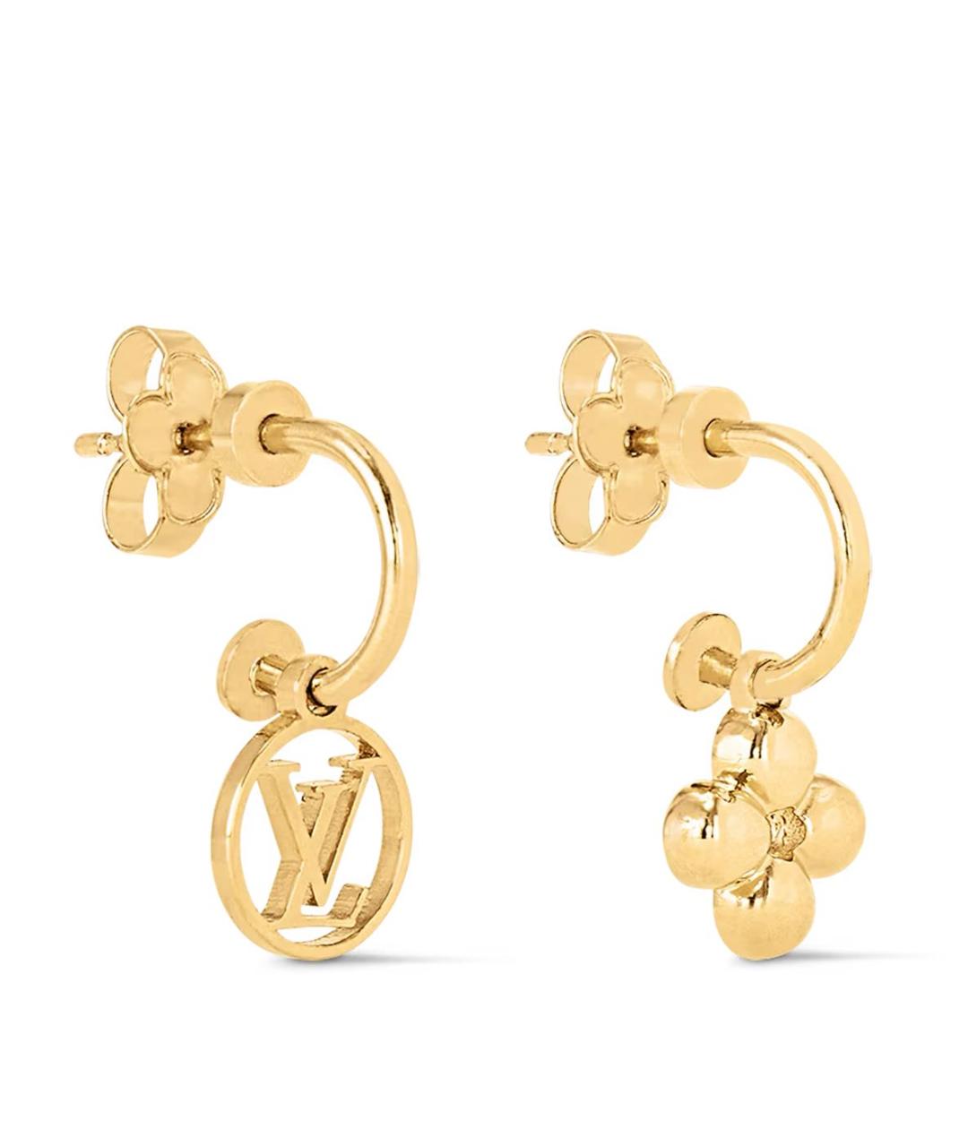 LOUIS VUITTON Золотые латунные серьги, фото 2