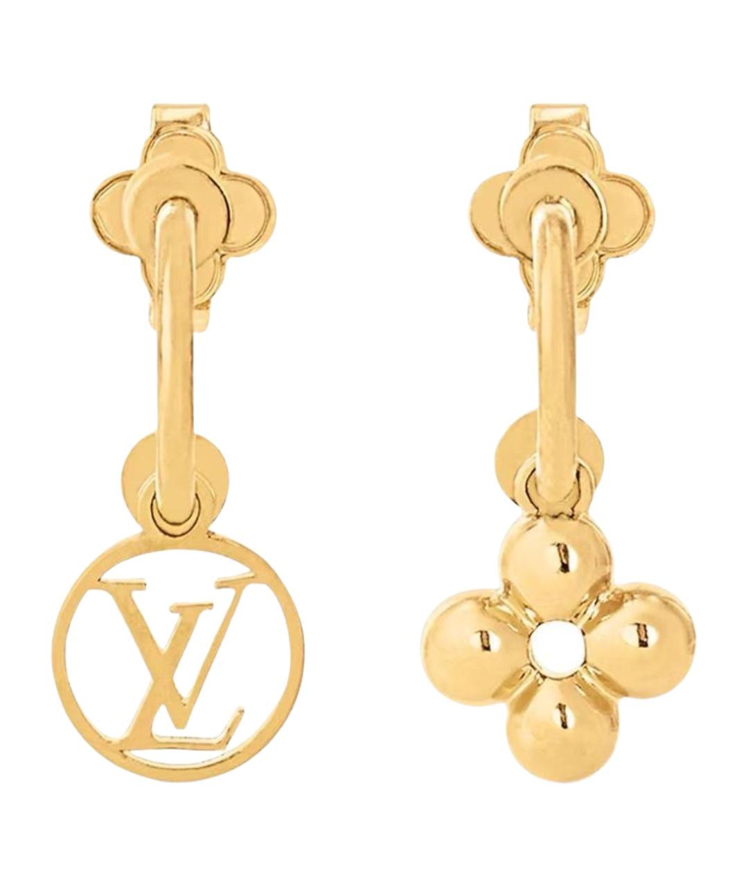 LOUIS VUITTON Золотые латунные серьги, фото 1