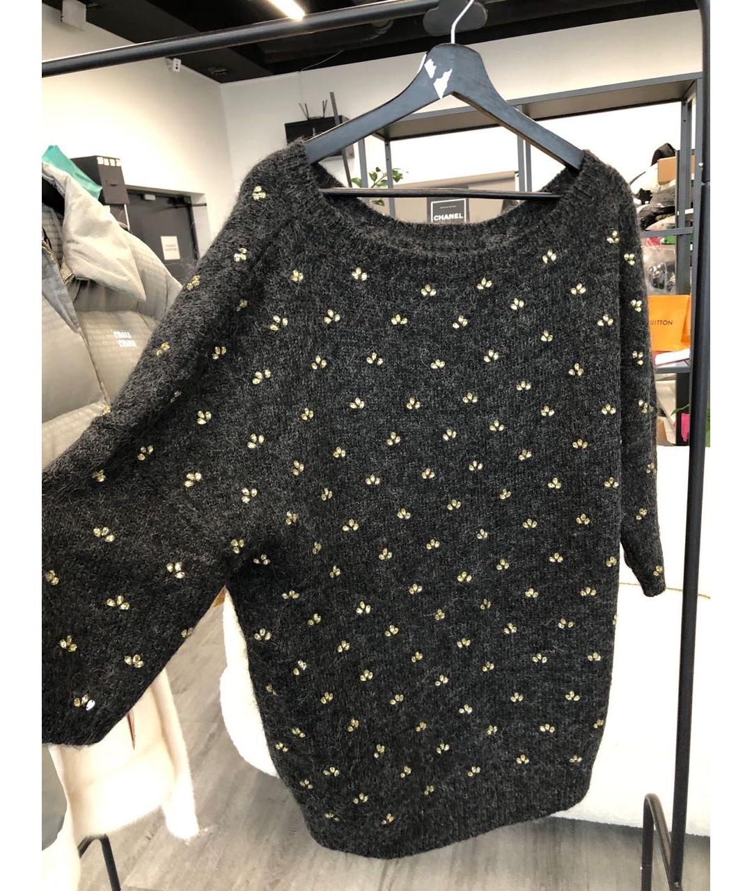 DRIES VAN NOTEN Антрацитовый шерстяной джемпер / свитер, фото 2