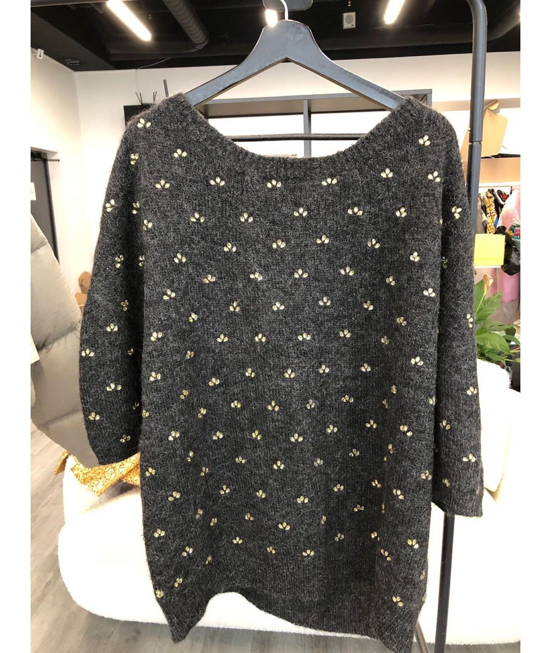 DRIES VAN NOTEN Антрацитовый шерстяной джемпер / свитер, фото 6