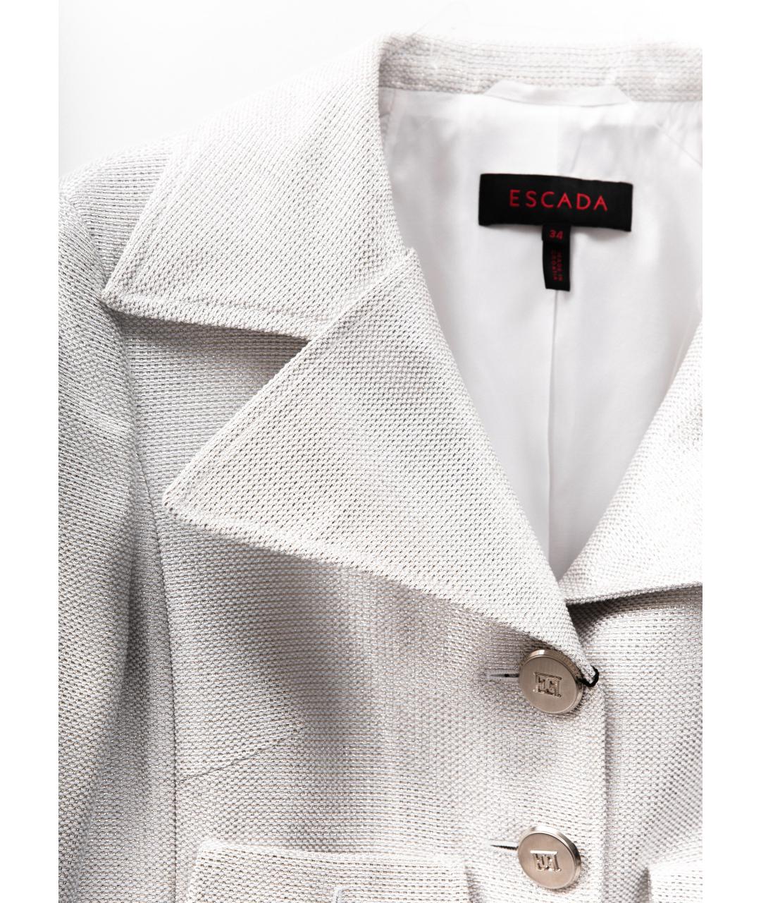 ESCADA Серебрянный хлопковый жакет/пиджак, фото 3