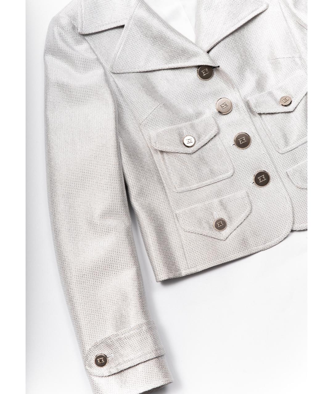 ESCADA Серебрянный хлопковый жакет/пиджак, фото 5