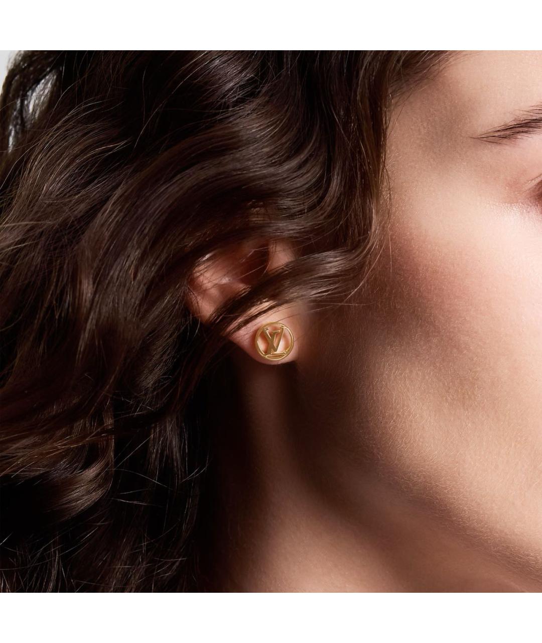 LOUIS VUITTON Золотые латунные серьги, фото 4