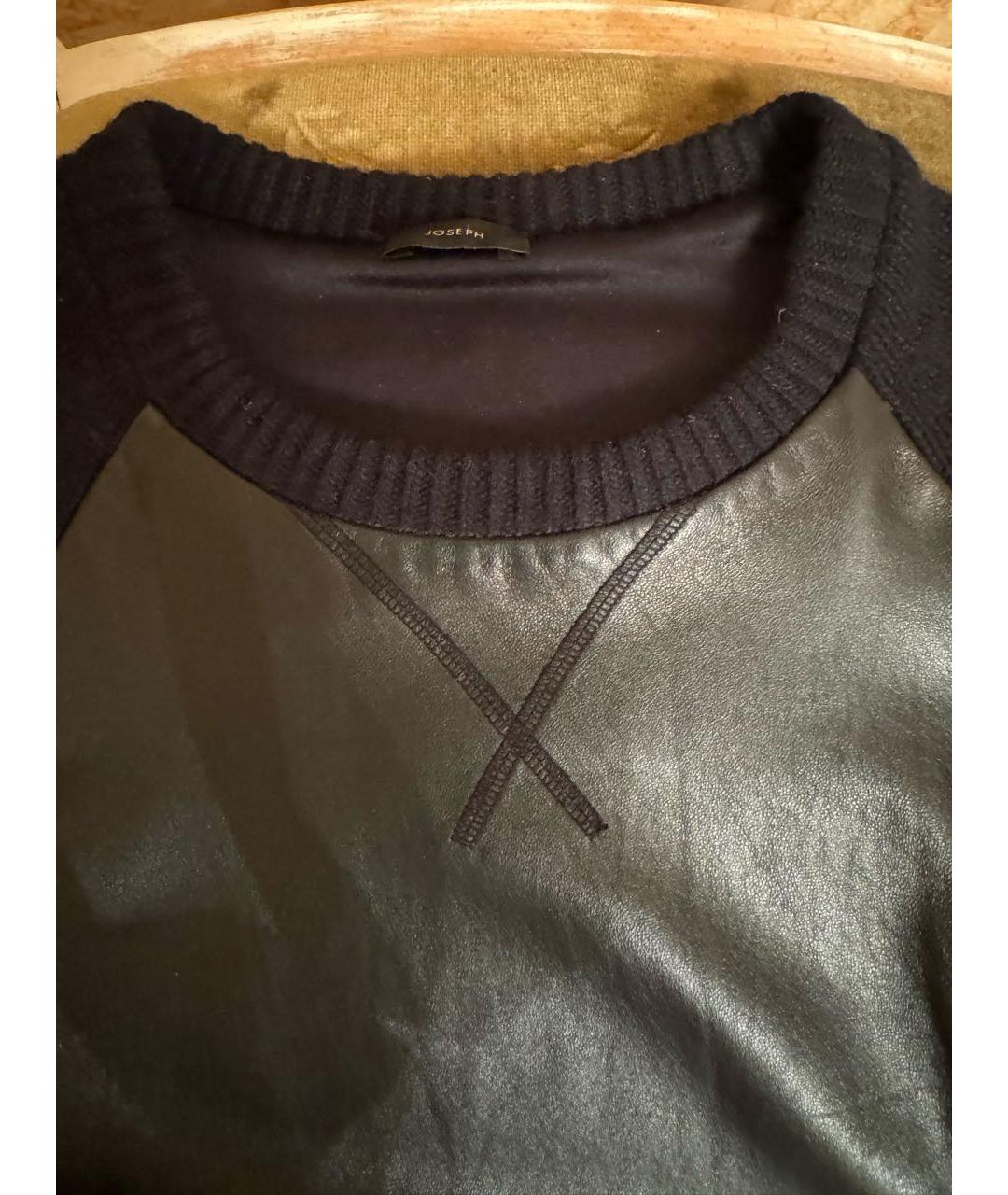 JOSEPH Черный кожаный джемпер / свитер, фото 3