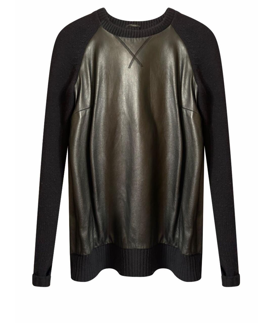 JOSEPH Черный кожаный джемпер / свитер, фото 1