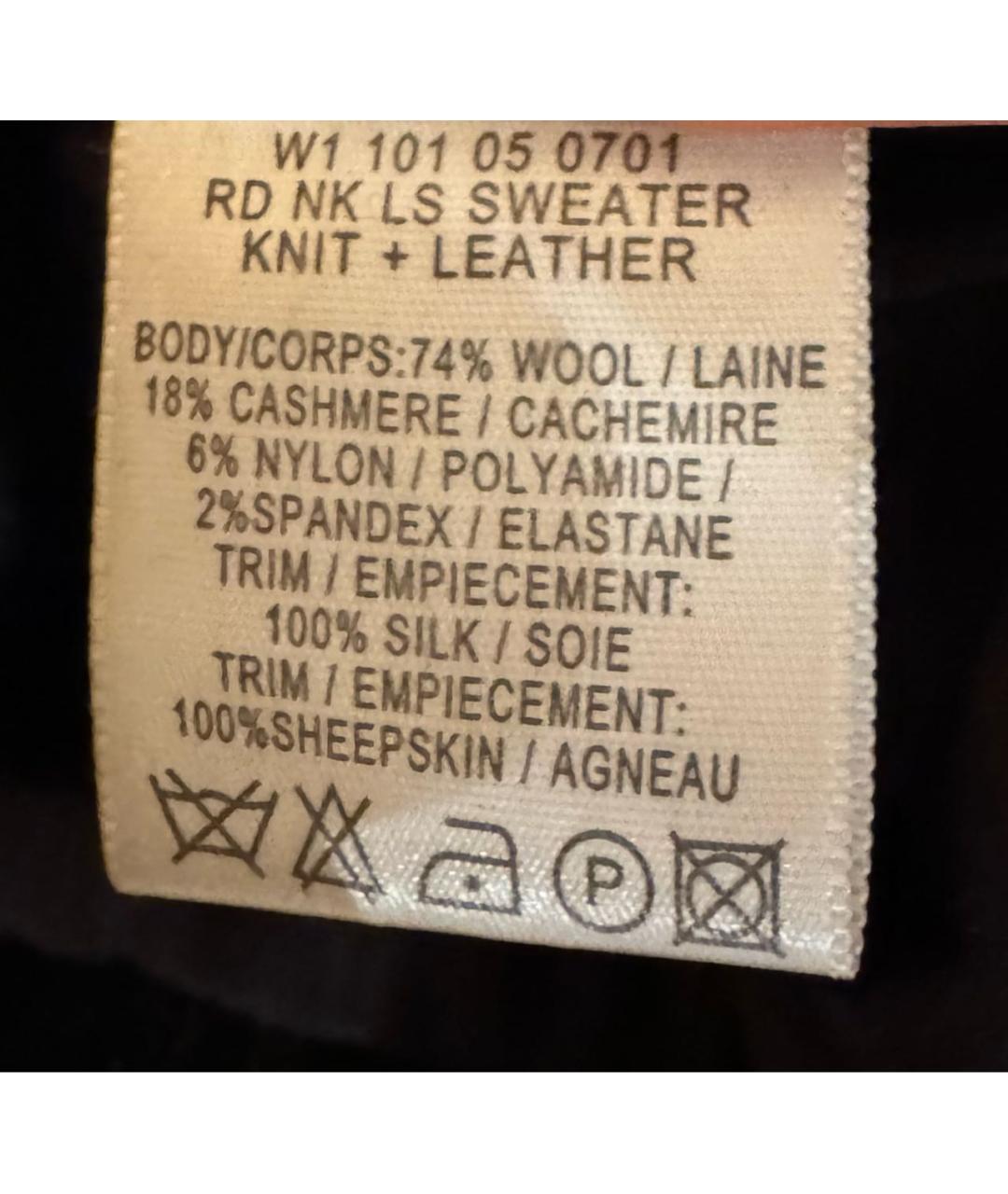 JOSEPH Черный кожаный джемпер / свитер, фото 6