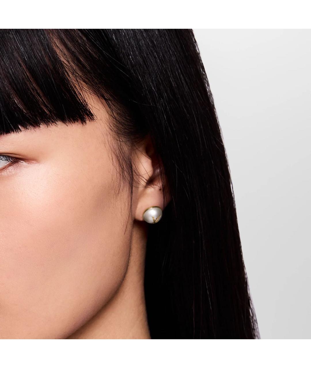 LOUIS VUITTON Золотые металлические серьги, фото 4