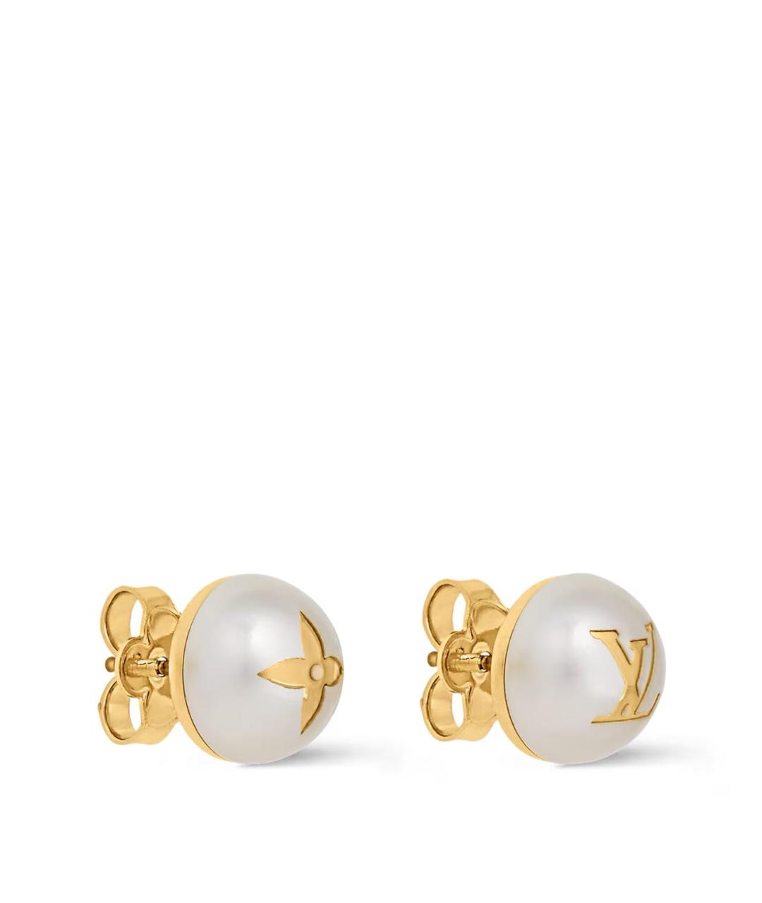 LOUIS VUITTON Золотые металлические серьги, фото 2