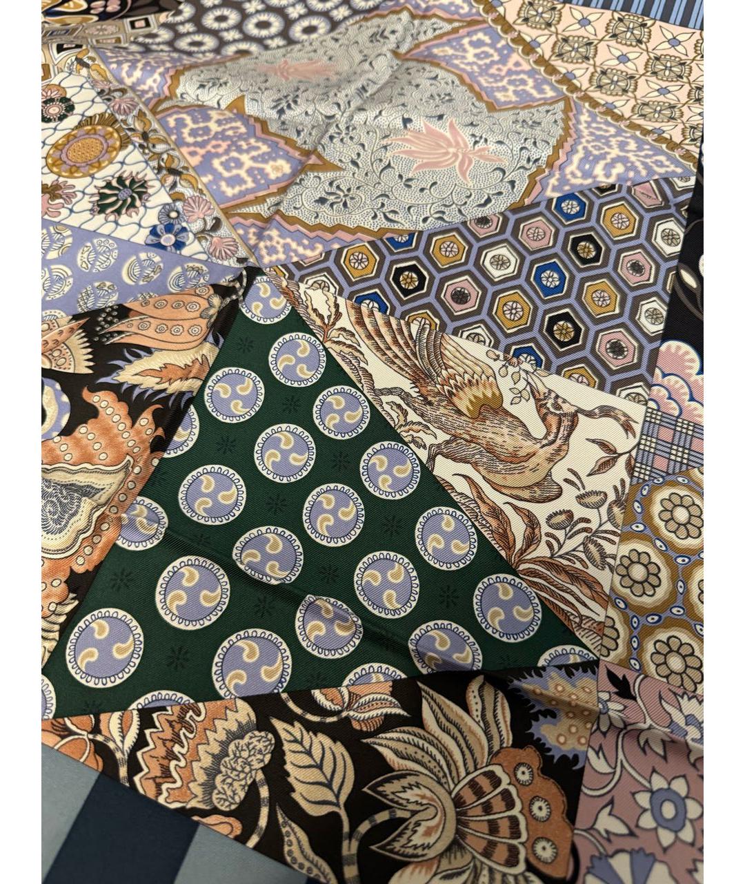 HERMES Синий шелковый платок, фото 3