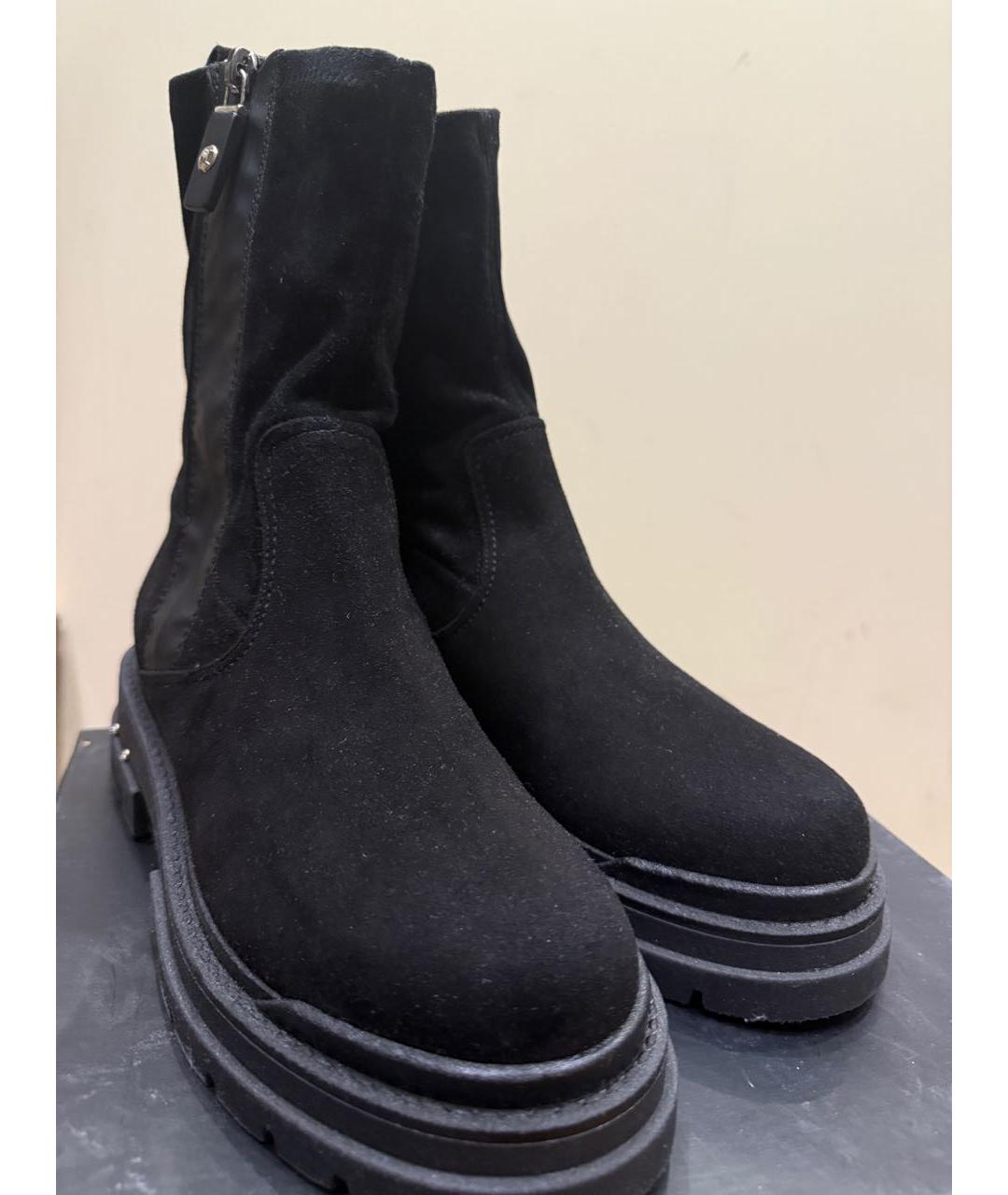 MAX MARA Черные замшевые полусапоги, фото 2