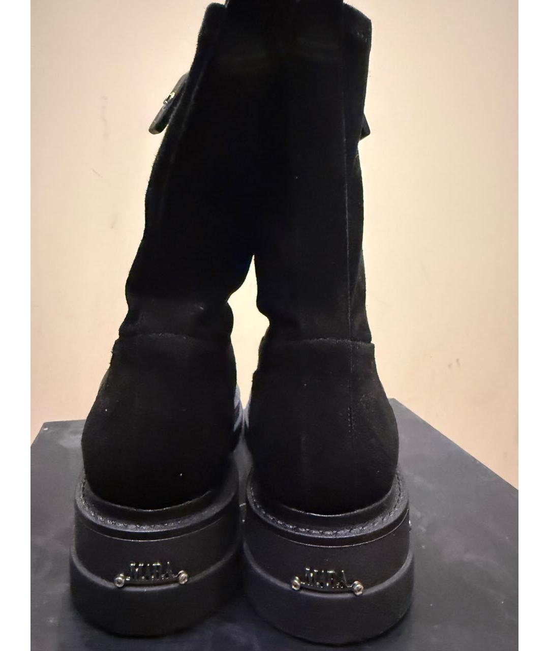 MAX MARA Черные замшевые полусапоги, фото 4