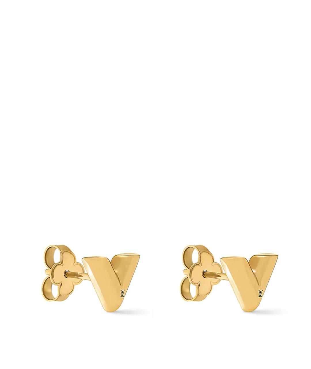 LOUIS VUITTON Золотые латунные серьги, фото 2